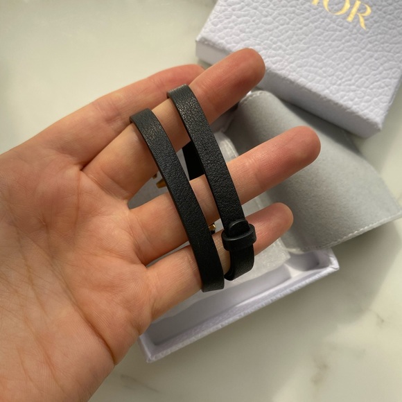 Dior J’Adior authentic black leather bracelet - Picture 2 of 2